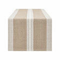 Chemin de table beige avec rayures blanches