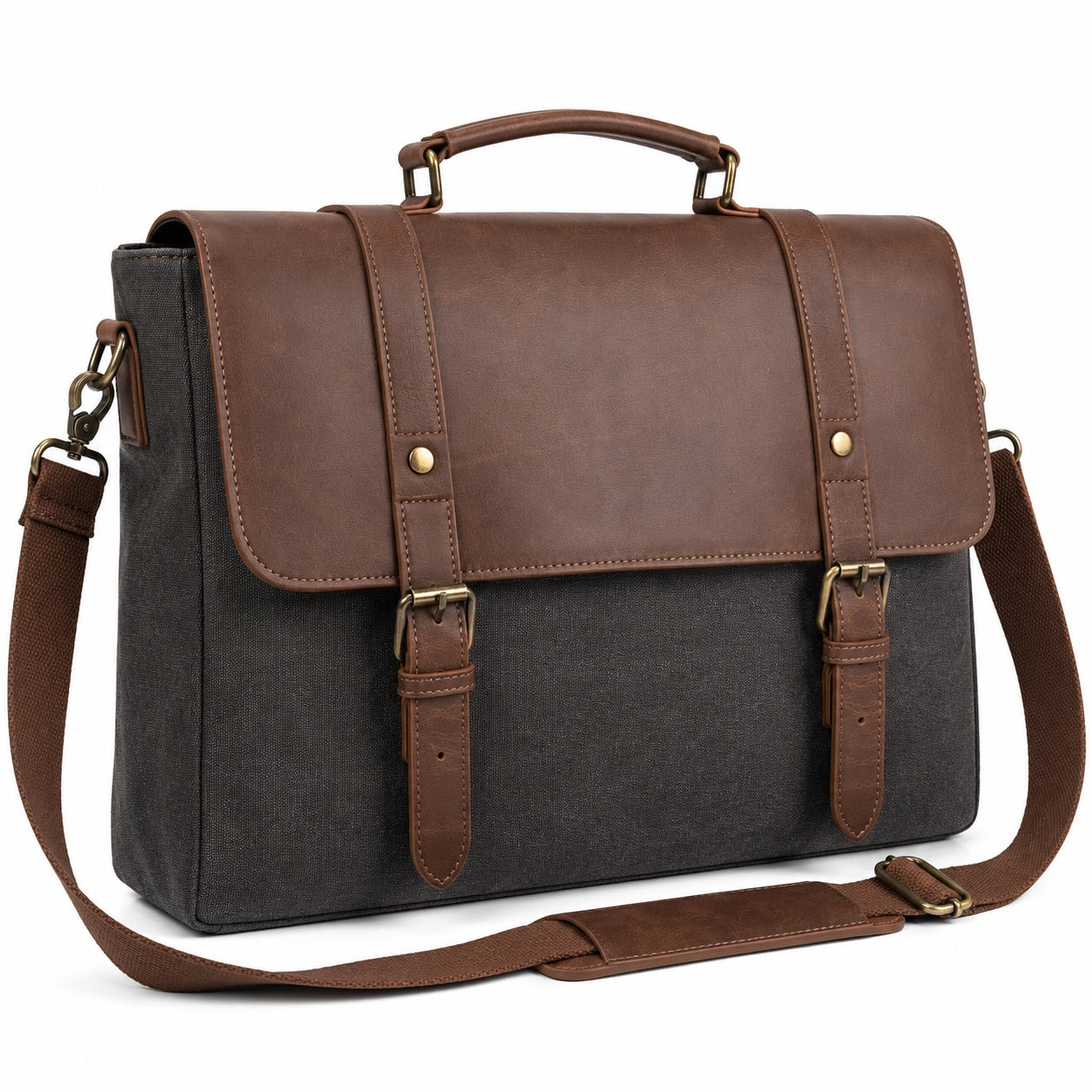 Sacoche élégante pour ordinateur portable marron et gris
