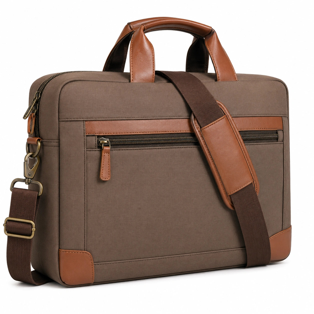 Sacoche d'ordinateur portable marron avec bandoulière réglable