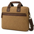 Sacoche pour Ordinateur Portable Élégante en Toile Marron