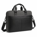 Sacoche pour ordinateur portable 15 pouces en gris et noir avec bandoulière