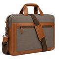 Sacoche pour ordinateur portable en toile marron avec bandoulière