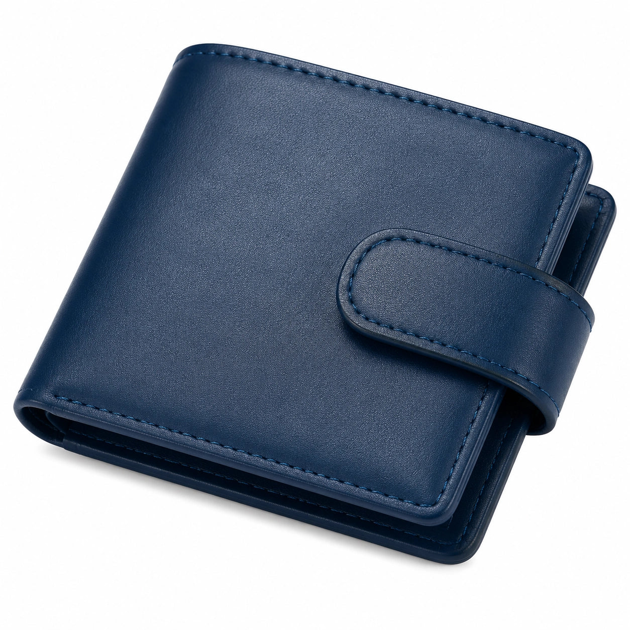 Portefeuille compact à rabat bleu