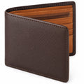 Portefeuille bifold marron avec compartiments et poche zippée