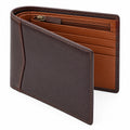 Portefeuille bifold marron avec poche zippée