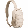 Sac à bandoulière beige avec poches latérales et sangle réglable