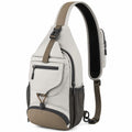 Sac bandoulière décontracté gris et brun avec fermeture éclair