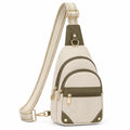 Sac bandoulière beige et kaki avec sangle ajustable