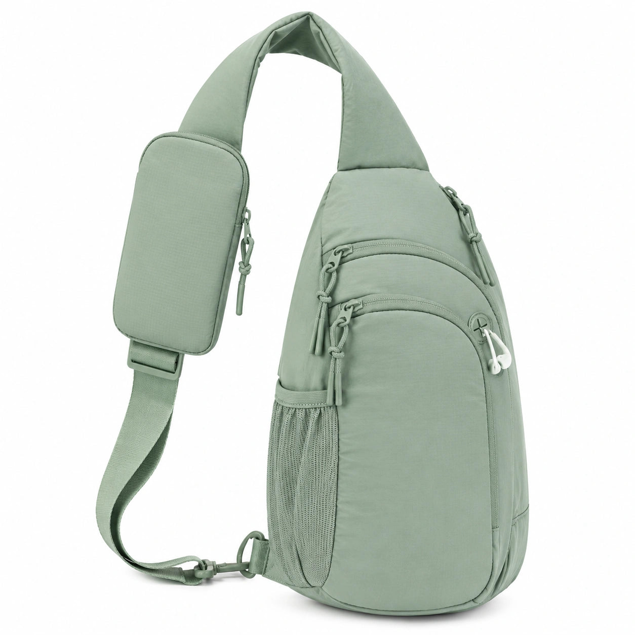 Sac à bandoulière ergonomique vert avec poches multiples