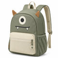 Sac à dos enfant monstre kaki et beige